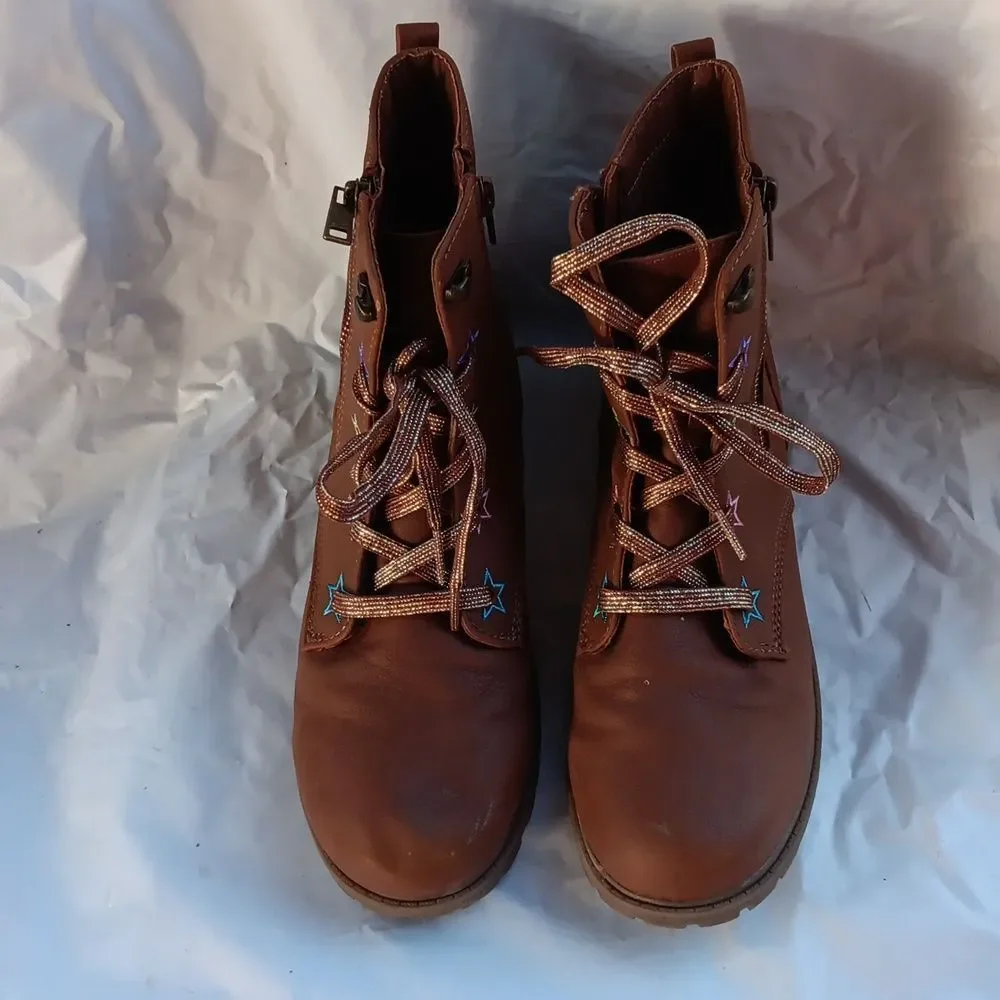 Land's End Brown Star-Embellished Women's Boots Youth 6-Womens 8